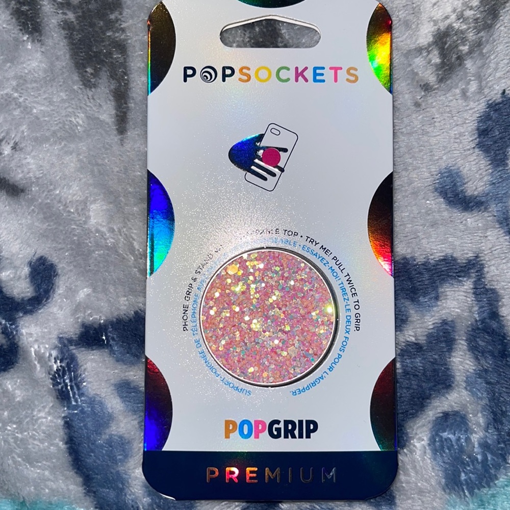 Brand New! Pink Glitter Druzy Pop Socket
